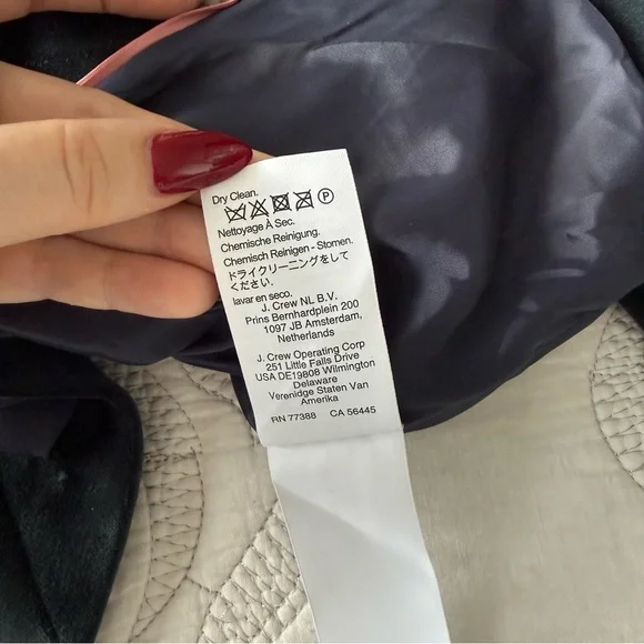 J. Crew - Tall Nipped-in Blazer in Stretch Velvet - Black / Green - Picture 8 of 14